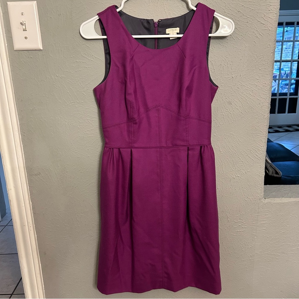 J Crew Womens Purple Fit And Flare Lined Sleevless Dress Size 2